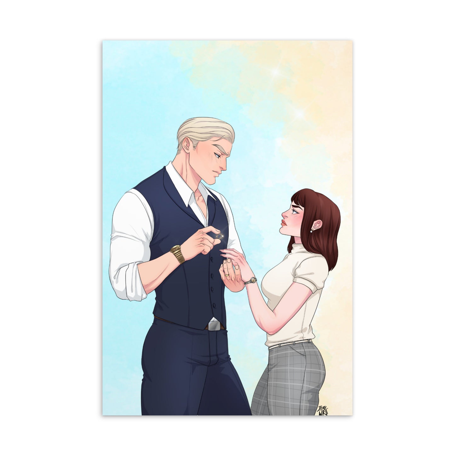 Art print: Cecilia and Victor from Say Yes to the Boss